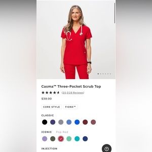 Women’s L Figs Scrub Set Pop Red